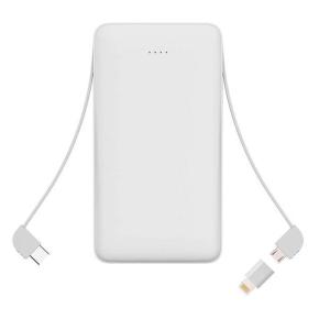 OKZU C1009 10,000mAh Promotional  Power Bank with built-in two cables with Android cable and Lightning cable