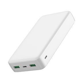 OKZU C2007Q White Texture  surface quick charge 4.0 multi charging ports 22.5w powerbank,PD laptop power bank 20000mAh