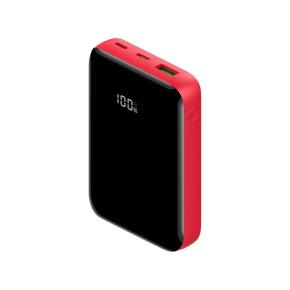 OKZU C1018 Red 10000mAh Mini Small Portable Charger Power Bank with three outlets and LCD Display external battery