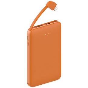 OKZU C0519 Orange 5000mAh Credit Card Size Power Bank with PD20W built-in Lightning promotion gift mobile power